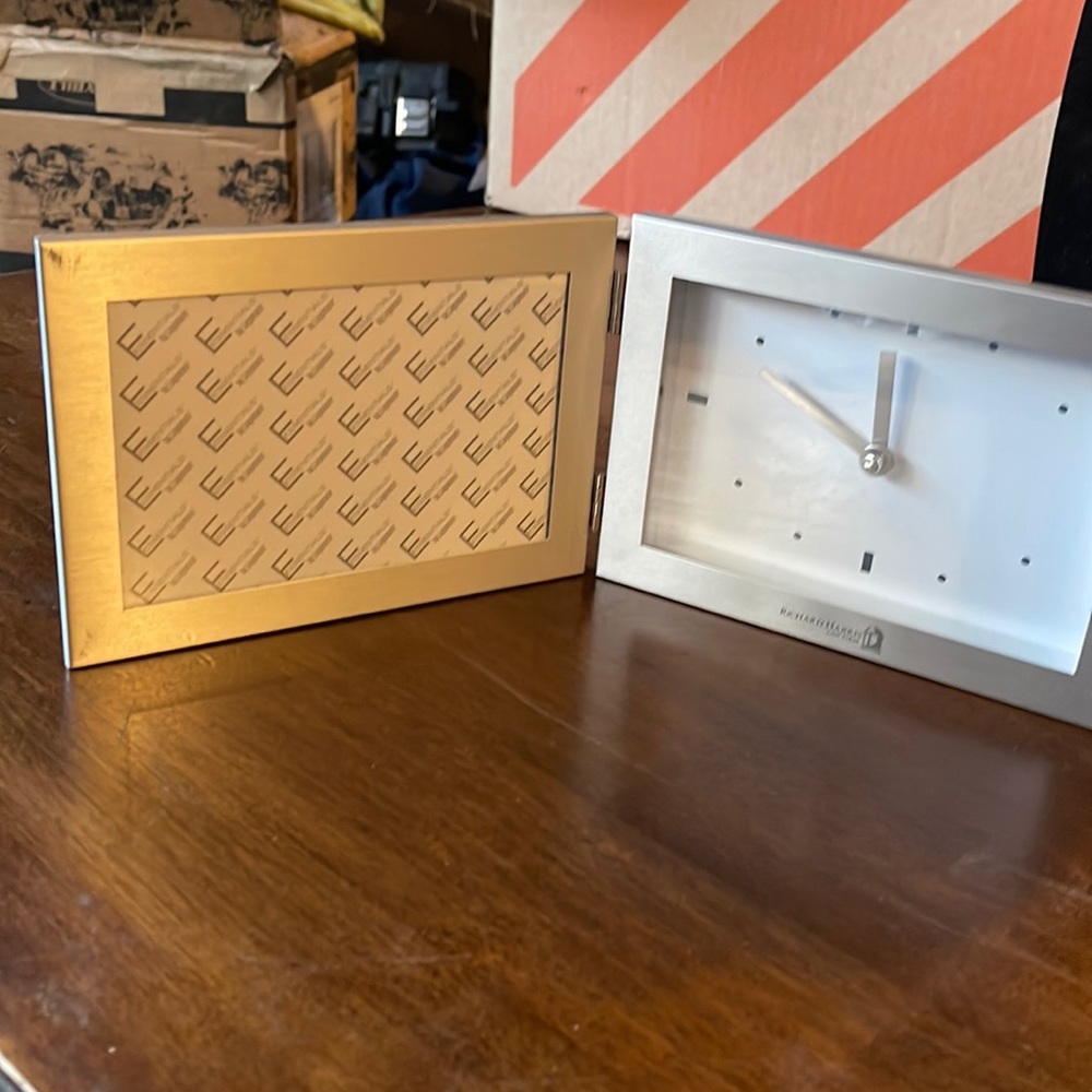 Silver clock frame